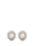 Main View - Click To Enlarge - CZ BY KENNETH JAY LANE - Faux pearl cubic zirconia pavé flower clip earrings