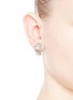 Figure View - Click To Enlarge - CZ BY KENNETH JAY LANE - Faux pearl cubic zirconia pavé flower clip earrings