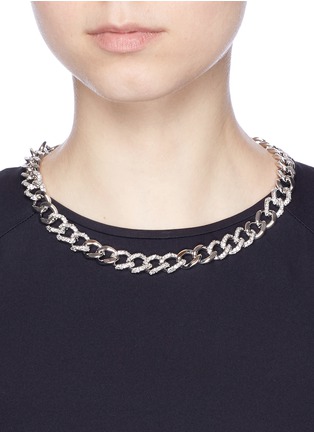 Figure View - Click To Enlarge - CZ BY KENNETH JAY LANE - Cubic zirconia pavé curb chain necklace