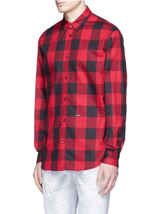 Front View - Click To Enlarge - 71465 - Check plaid cotton shirt