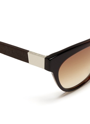 Detail View - Click To Enlarge - THE ROW - x Linda Farrow leather temple gradient sunglasses