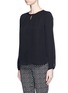Front View - Click To Enlarge - DIANE VON FURSTENBERG - 'Meadow' pleat front silk blouse