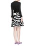 Back View - Click To Enlarge - DIANE VON FURSTENBERG - 'Amelianna' zebra print silk Mikado combo wrap dress