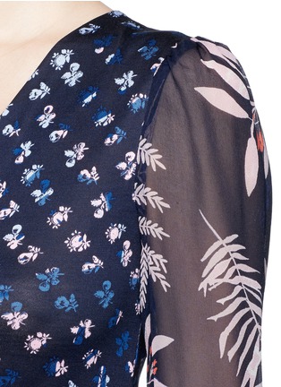 Detail View - Click To Enlarge - DIANE VON FURSTENBERG - 'Sigourney Two' daisy print silk combo wrap dress