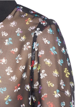Detail View - Click To Enlarge - DIANE VON FURSTENBERG - 'Mariah' daisy bud print combo silk shirt