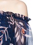 Detail View - Click To Enlarge - DIANE VON FURSTENBERG - 'Camila' leaf print chiffon off-shoulder blouse