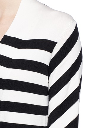 Detail View - Click To Enlarge - DIANE VON FURSTENBERG - 'Carlisle' stripe silk blend open front cardigan