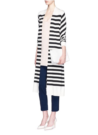 Figure View - Click To Enlarge - DIANE VON FURSTENBERG - 'Carlisle' stripe silk blend open front cardigan