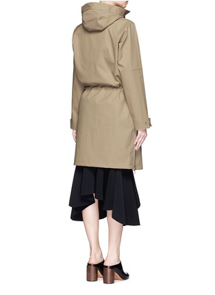 Back View - Click To Enlarge - GIVENCHY - Side zip cotton-blend drawstring parka