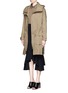 Figure View - Click To Enlarge - GIVENCHY - Side zip cotton-blend drawstring parka