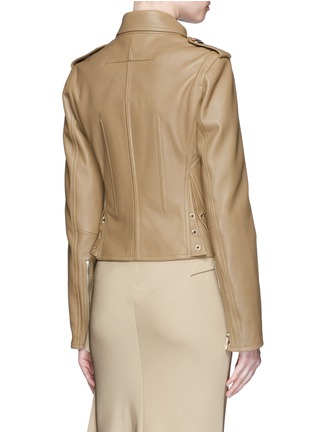 Back View - Click To Enlarge - GIVENCHY - Peplum nappa leather jacket