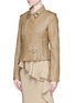 Front View - Click To Enlarge - GIVENCHY - Peplum nappa leather jacket