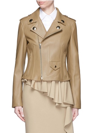 Main View - Click To Enlarge - GIVENCHY - Peplum nappa leather jacket