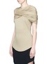 Figure View - Click To Enlarge - GIVENCHY - Ruched chain yoke crepe jersey top