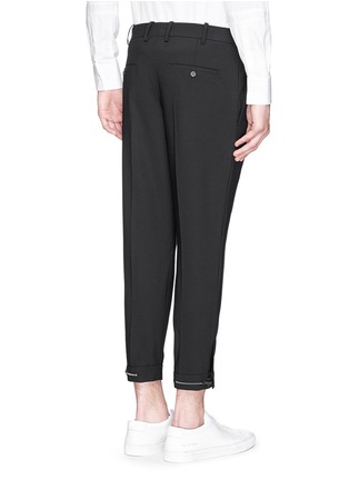Back View - Click To Enlarge - NEIL BARRETT - Zip cuff virgin wool blend cropped pants