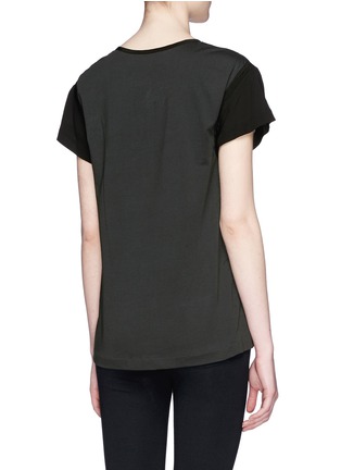 Back View - Click To Enlarge - 3.1 PHILLIP LIM - Silk trim cotton jersey T-shirt