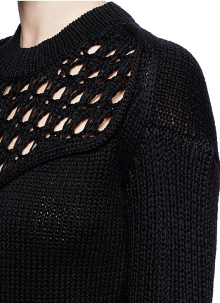 Detail View - Click To Enlarge - 3.1 PHILLIP LIM - Engineered pointelle stitch yoke sweater