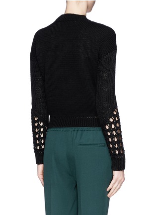 Back View - Click To Enlarge - 3.1 PHILLIP LIM - Engineered pointelle stitch yoke sweater