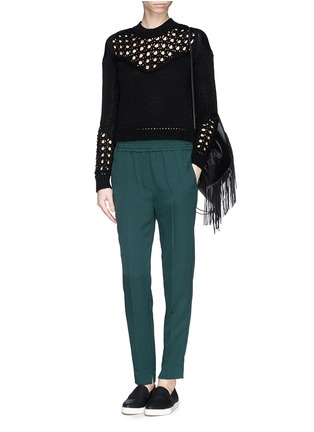 Figure View - Click To Enlarge - 3.1 PHILLIP LIM - Engineered pointelle stitch yoke sweater