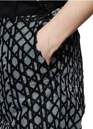 Detail View - Click To Enlarge - 3.1 PHILLIP LIM - Caning embroidery silk trim organza pants