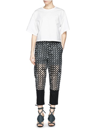 Figure View - Click To Enlarge - 3.1 PHILLIP LIM - Caning embroidery silk trim organza pants