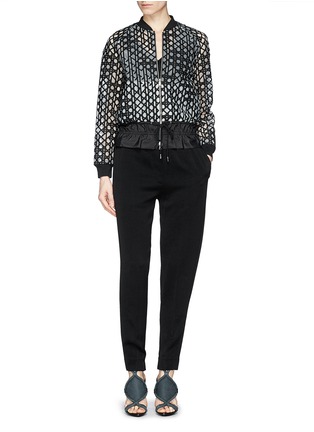 Figure View - Click To Enlarge - 3.1 PHILLIP LIM - Caning embroidery drawstring hem bomber jacket