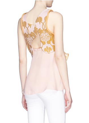 Back View - Click To Enlarge - 3.1 PHILLIP LIM - Silk cord edge freeform silk top