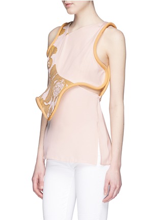 Front View - Click To Enlarge - 3.1 PHILLIP LIM - Silk cord edge freeform silk top