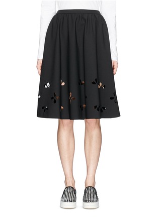 Main View - Click To Enlarge - ELIZABETH AND JAMES - 'Lex' floral perforation stretch skirt