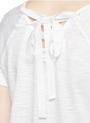Detail View - Click To Enlarge - ELIZABETH AND JAMES - 'Sissy' lace-up neck peplum T-shirt