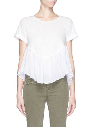 Main View - Click To Enlarge - ELIZABETH AND JAMES - 'Sissy' lace-up neck peplum T-shirt