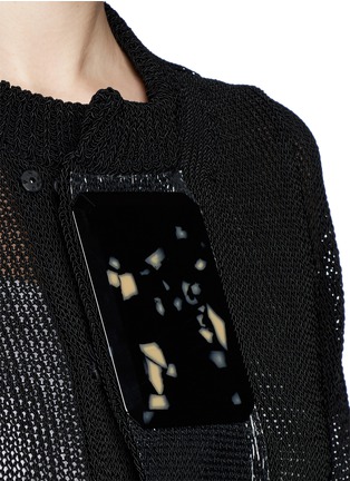 Detail View - Click To Enlarge - TOGA ARCHIVES - Jewel elastic open knit cardigan