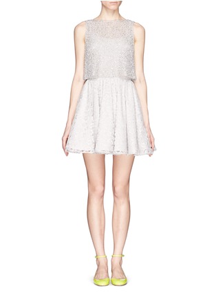 Main View - Click To Enlarge - ALICE & OLIVIA - Hilta sequin and bead sleeveless combo dress