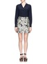 Figure View - Click To Enlarge - STELLA MCCARTNEY - Daisy jacquard zip front skirt