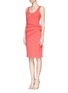 Figure View - Click To Enlarge - ARMANI COLLEZIONI - Origami waist jersey crepe dress