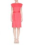 Main View - Click To Enlarge - ARMANI COLLEZIONI - Waist tie stretch silk dress