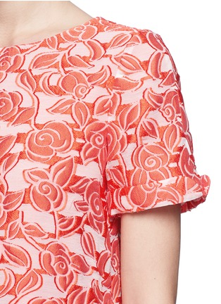 Detail View - Click To Enlarge - ARMANI COLLEZIONI - Rose jacquard shift dress