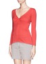 Front View - Click To Enlarge - ARMANI COLLEZIONI - Twist front silk-cashmere knit top