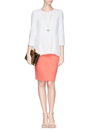 Figure View - Click To Enlarge - ARMANI COLLEZIONI - Wool crepe pencil skirt