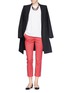 Figure View - Click To Enlarge - ARMANI COLLEZIONI - Cropped straight sateen pants