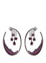 Main View - Click To Enlarge - LYDIA COURTEILLE - Ruby sapphire 18k gold star and moon hoop earrings