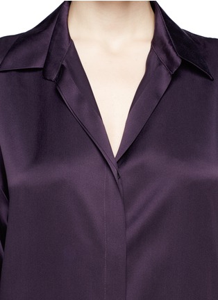 Detail View - Click To Enlarge - HAIDER ACKERMANN - Dali oversized button-down silk shirt