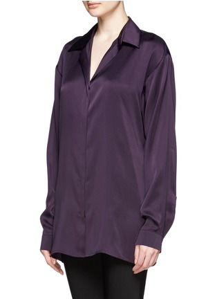 Front View - Click To Enlarge - HAIDER ACKERMANN - Dali oversized button-down silk shirt