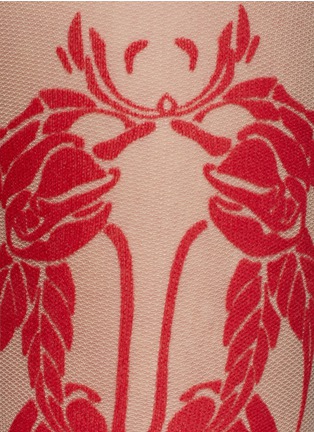 Detail View - Click To Enlarge - ANN DEMEULEMEESTER - Floral flock velvet tights