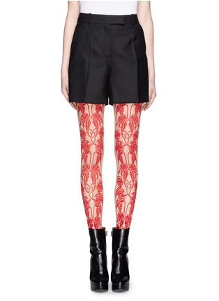 Main View - Click To Enlarge - ANN DEMEULEMEESTER - Floral flock velvet tights