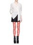 Figure View - Click To Enlarge - ANN DEMEULEMEESTER - Floral flock velvet tights