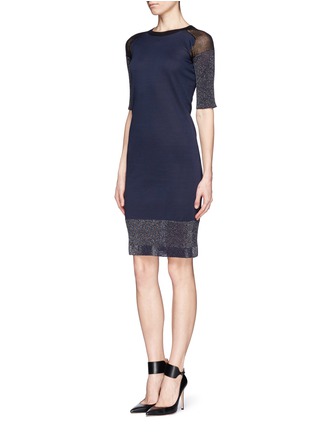 Figure View - Click To Enlarge - LANVIN - Metallic lurex trim knit dress