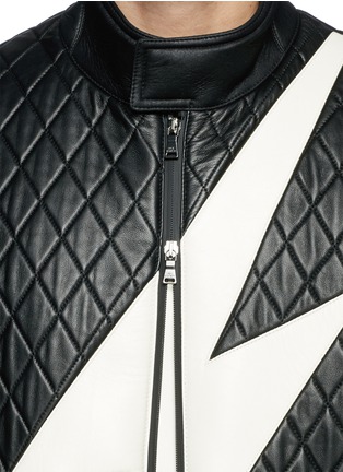 Detail View - Click To Enlarge - NEIL BARRETT - Thunderbolt quilted leather bomber jacket