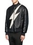 Front View - Click To Enlarge - NEIL BARRETT - Thunderbolt quilted leather bomber jacket