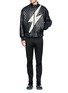 Figure View - Click To Enlarge - NEIL BARRETT - Thunderbolt quilted leather bomber jacket